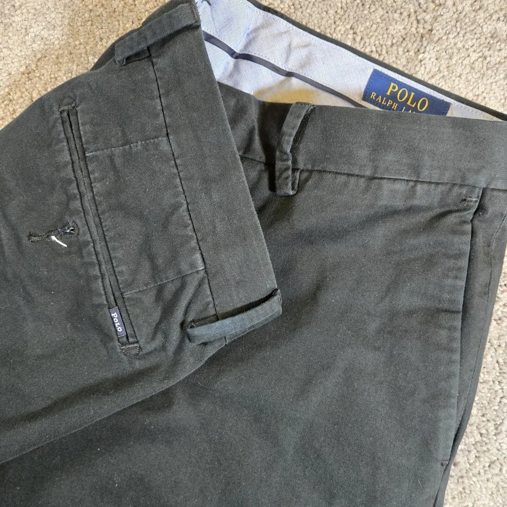 Polo Ralph Lauren Chino Pants‎ Mens 34x32 Black 100% Cotton Preppy